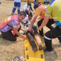 ร่วมซ้อมแผนรับอุบัติเหตุหมู่ ประจำปี 2569 เพื่อเตรียมความพร้อมรับอุบัติเหตุหมู่ในช่วงเทศกาลสงกรานต์ในการป้องกันและลดอุบัติเหตุทางถนน