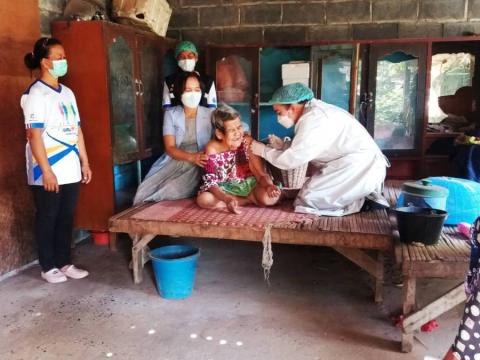 ประชาสัมพันธ์การป้องกันโควิด-19 และรณรงค์การฉีดวัคซีนป้องกันโรคไวรัสโคโรนา